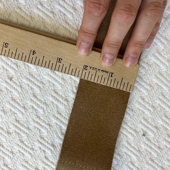 Vintage Anne-X Women’s Small Tan Leather Western Fringe Belt 29” Length BOHO - Picture 8 of 11